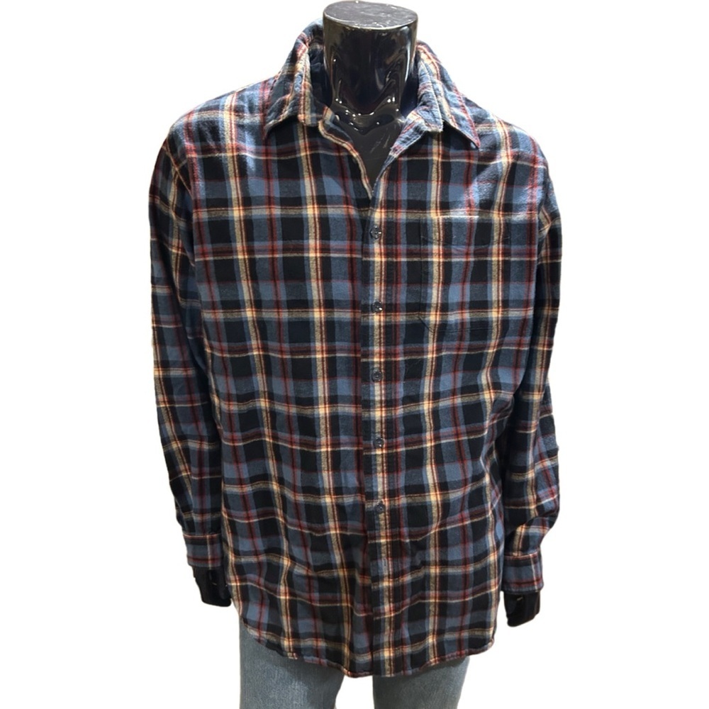 L.L. Bean Men's Plaid Flannel Button-Up Shirt.